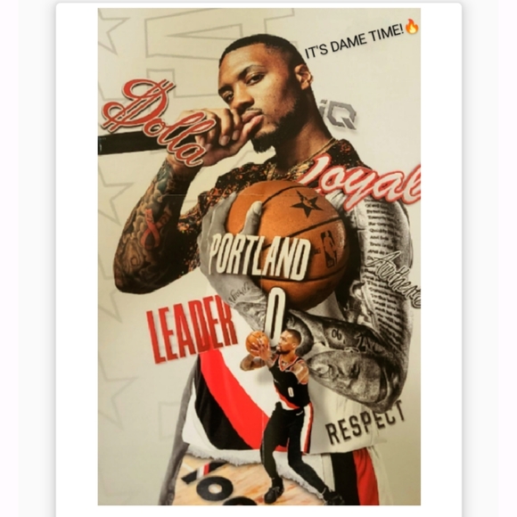 NEW! DAMIAN LILLARD BLAZERS🔥🔥SELF CREATED GLOSSY ART 8.5x11 BASKETBALL POSTER! - Picture 4 of 4